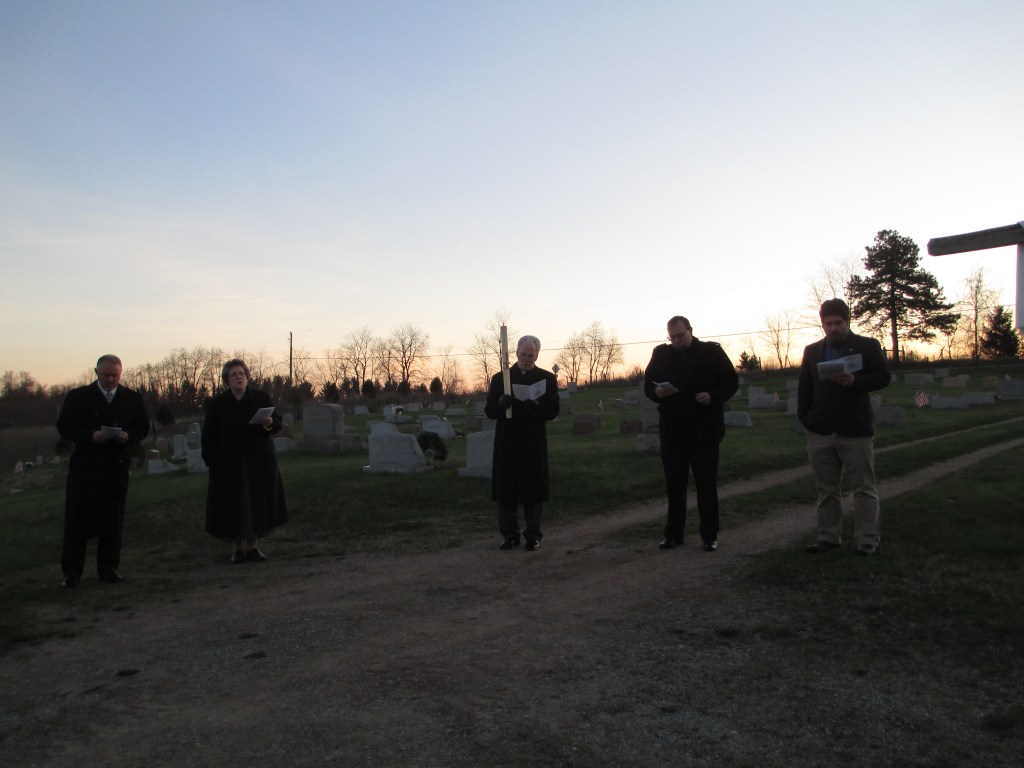 (L. to R.) Revs. Chris Livermore, Marnie Silbert, Greg Held, Joseph Hedden and Mr. Ryan Lucas at the Easter Sunrise Service