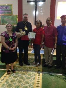 Melissa McLean and Pastor Joseph meeting to celebrate with our friends the partnership of the UCC and the UCCP.