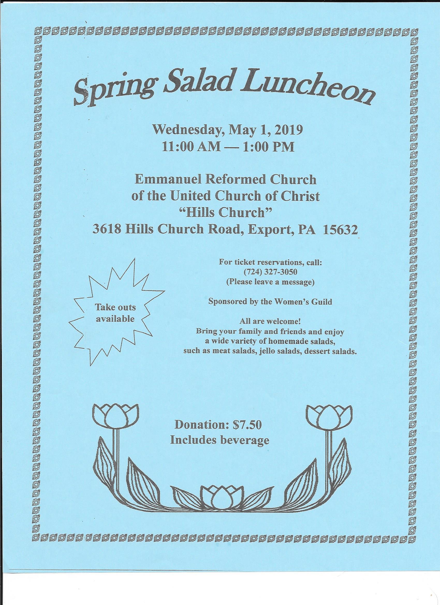 spring salad luncheon flier 2019