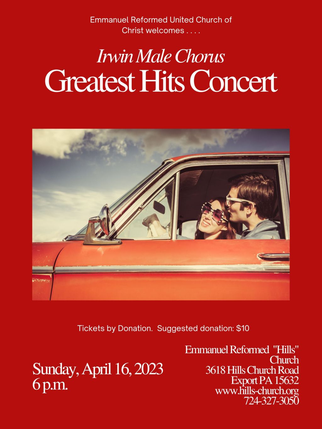 April 16, 2023 at 6 p.m.  Irwin Male Chorus&nbsp;Concert